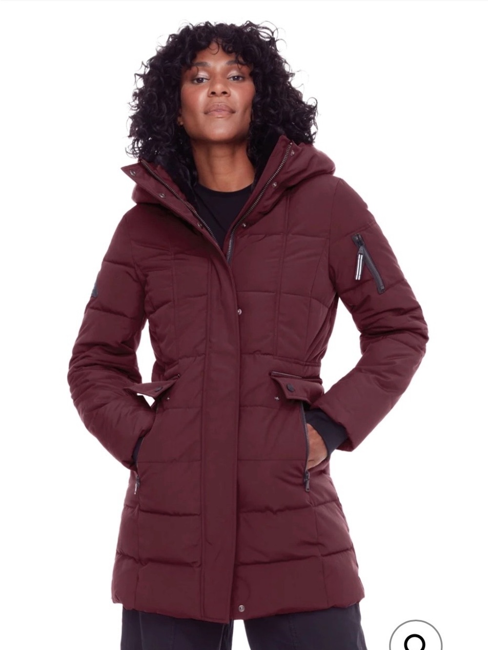 Alpine North Women’s Mid-Length Vegan Down Parka - Burgundy/Purple Winter Jacket